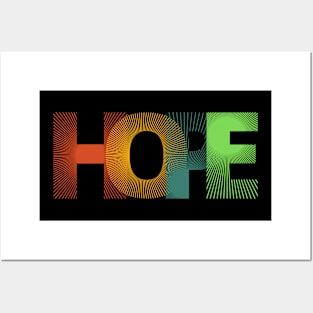 Vibrant Typography HOPE T-Shirt - Embrace Positivity in Style! Posters and Art